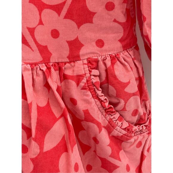 Hanna Andersson Kids Girls Dress Size 16 Pink Floral Corduroy 3/4 Sleeve - Picture 5 of 13